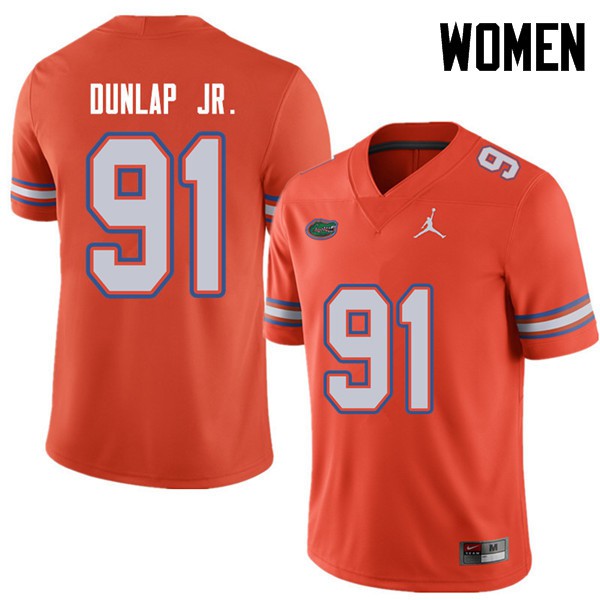 Jordan Brand Women #91 Marlon Dunlap Jr. Florida Gators College Football Jerseys Orange